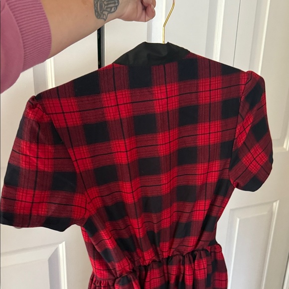 Unique Vintage Red and Black Plaid Dress - Picture 4 of 4
